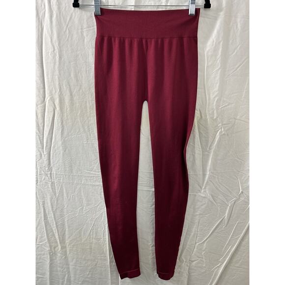 Kathy High Waisted Womens‎ Red Leggings Womens Size Small - Picture 1 of 8